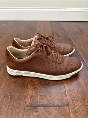Johnston & Murphy Dawson Perfed U-Throat Brown Leather Sneakers